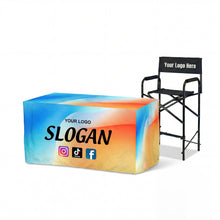 Custom Branding Kit: Printed Tablecloth & Director Chair